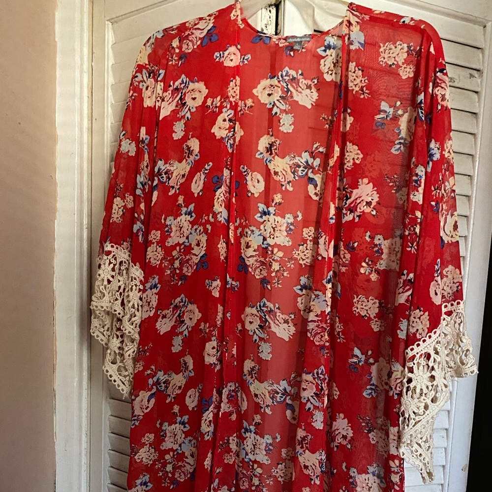 Red Floral Kimono